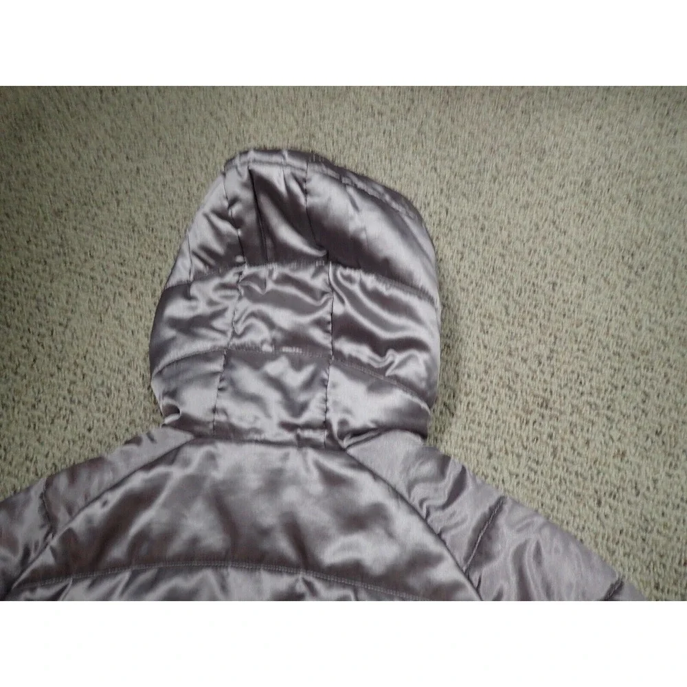 The North Face Puffer Jacket Girls Large 14/16 Silver Good Hooded Insulated Coat